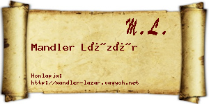 Mandler Lázár névjegykártya